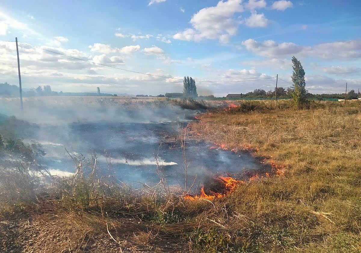 Incendio en una parcela rústica en el término alfareño de La Nava