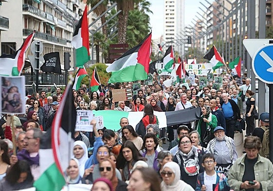 Manifestación por Palestina el pasado 4 de octubre en las calles de Logroño.