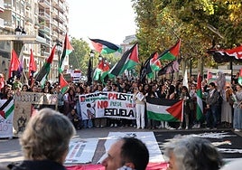 Movilización en El Espolón, este miércoles, en Logroño.