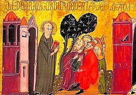 Millán predicando a las gentes.