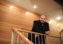 Antonio Pampliega durante su visita a Logroño.