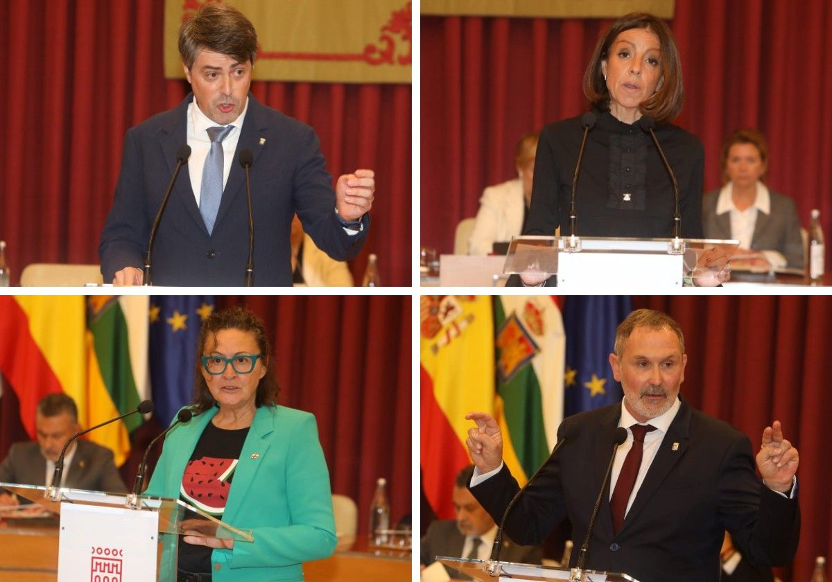 Portavoces municipales de la oposición durante el Debate este martes.