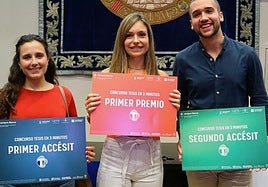 Beatriz Peñín, a la izquierda, junto a Silvia Mata e Ismael Perisé Badía.