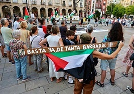 Una de las concentraciones de apoyo a Palestina celebrada en Logroño.