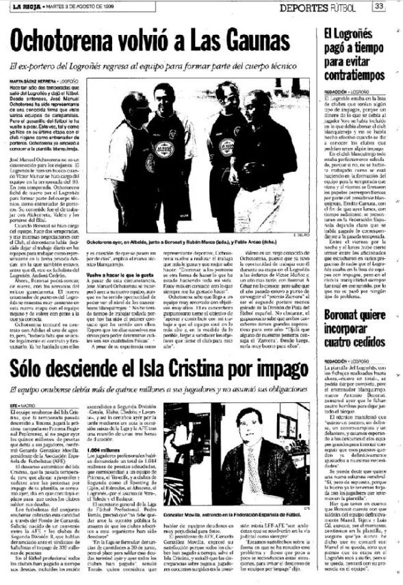 Publicado en Diario LA RIOJA el 3 de agosto de 1999