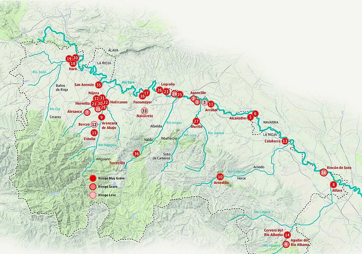 Estas son los edificios e infraestructuras en zonas inundables en La Rioja