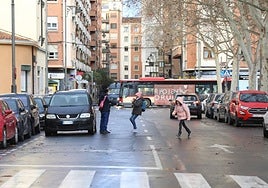 Tramo de la calle Belchite, junto a la vieja estación de autobús y el colegio Espartero, que será peatonalizado.