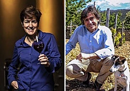 María Vargas, en Marqués de Murrieta, y a la derecha Telmo Rodríguez.