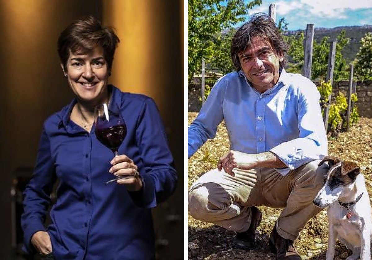 María Vargas, en Marqués de Murrieta, y a la derecha Telmo Rodríguez.