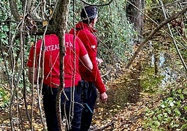 Labores de búsqueda de la Ertzaintza en la zona.