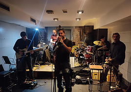 Los arnedanos Airón, en un concierto en Alfaro este febrero.