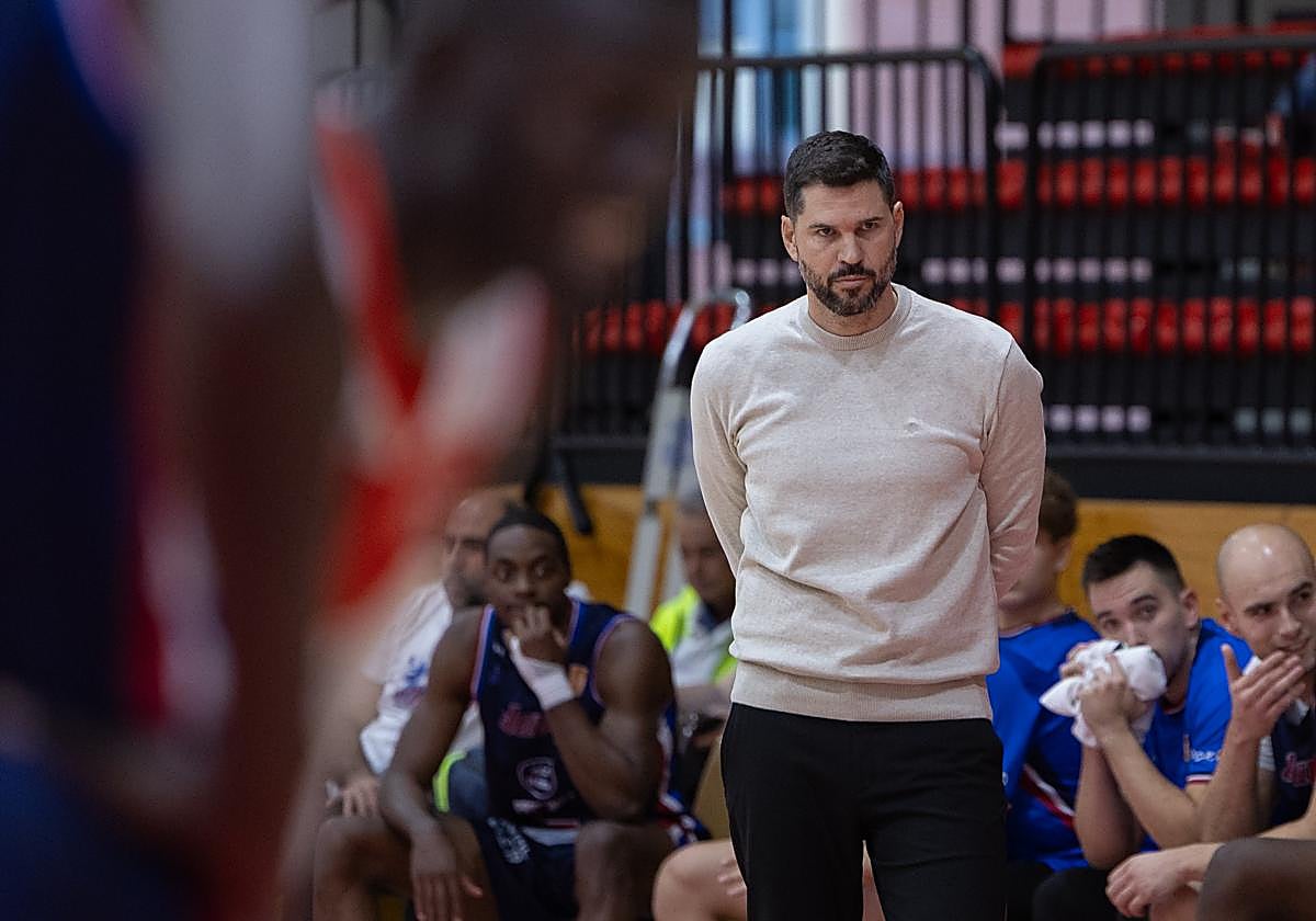 Úriz, en el partido del Clavijo ante el LogroBasket.