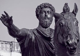 Estatua ecuestre de Marco Aurelio en la Piazza del Campidoglio de Roma.