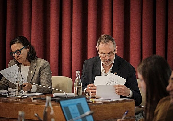 Rubén Antoñanzas, durante el último pleno en el Ayuntamiento de Logroño.