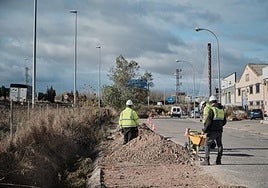 Obras en la calle Serón de La Portalada.