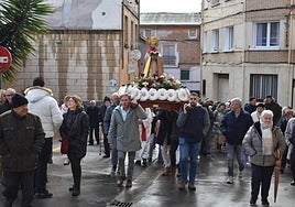 Procesión de San Ponciano, ayer en Pradejón.
