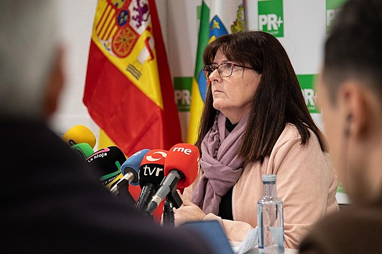 Rita Beltrán, futura presidenta del PR+, en la comparecencia de este viernes.