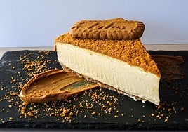 Porción de una tarta de queso.