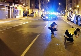 Intervención policial en la calle Doce Ligero de Logroño, en una imagen de archivo.