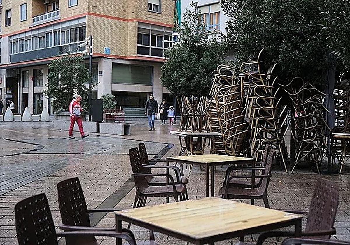 Terraza de un bar en Logroño.