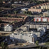 Vista panorámica de los barrios Villa Patro y Entre Ríos de Lardero, zonas de gran expansión de vivienda en La Rioja.