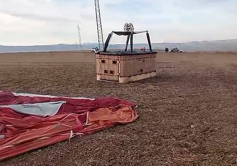 Imagen del globo tras la caída