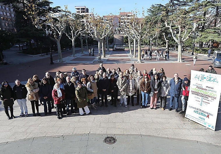 Concentración en El Espolón, este lunes.