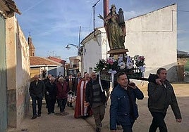 Procesión de Santa Bárbara en Tudelilla, en una imagen de archivo.