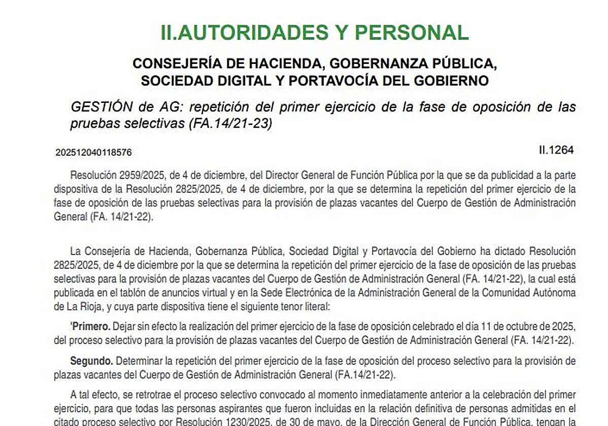 Ya hay fecha para la repetición del examen de oposiciones de Gestión: el 14 de febrero