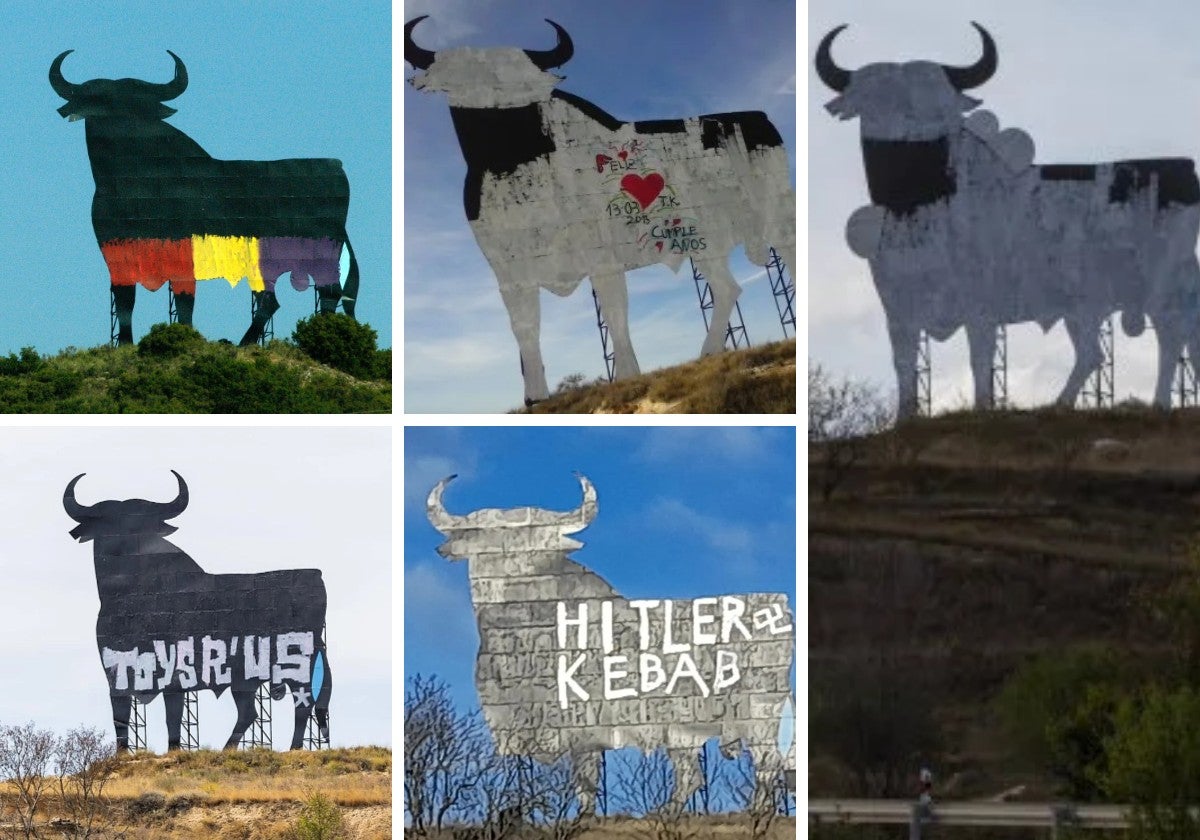 El toro de Osborne no se libra del vandalismo tampoco en La Rioja