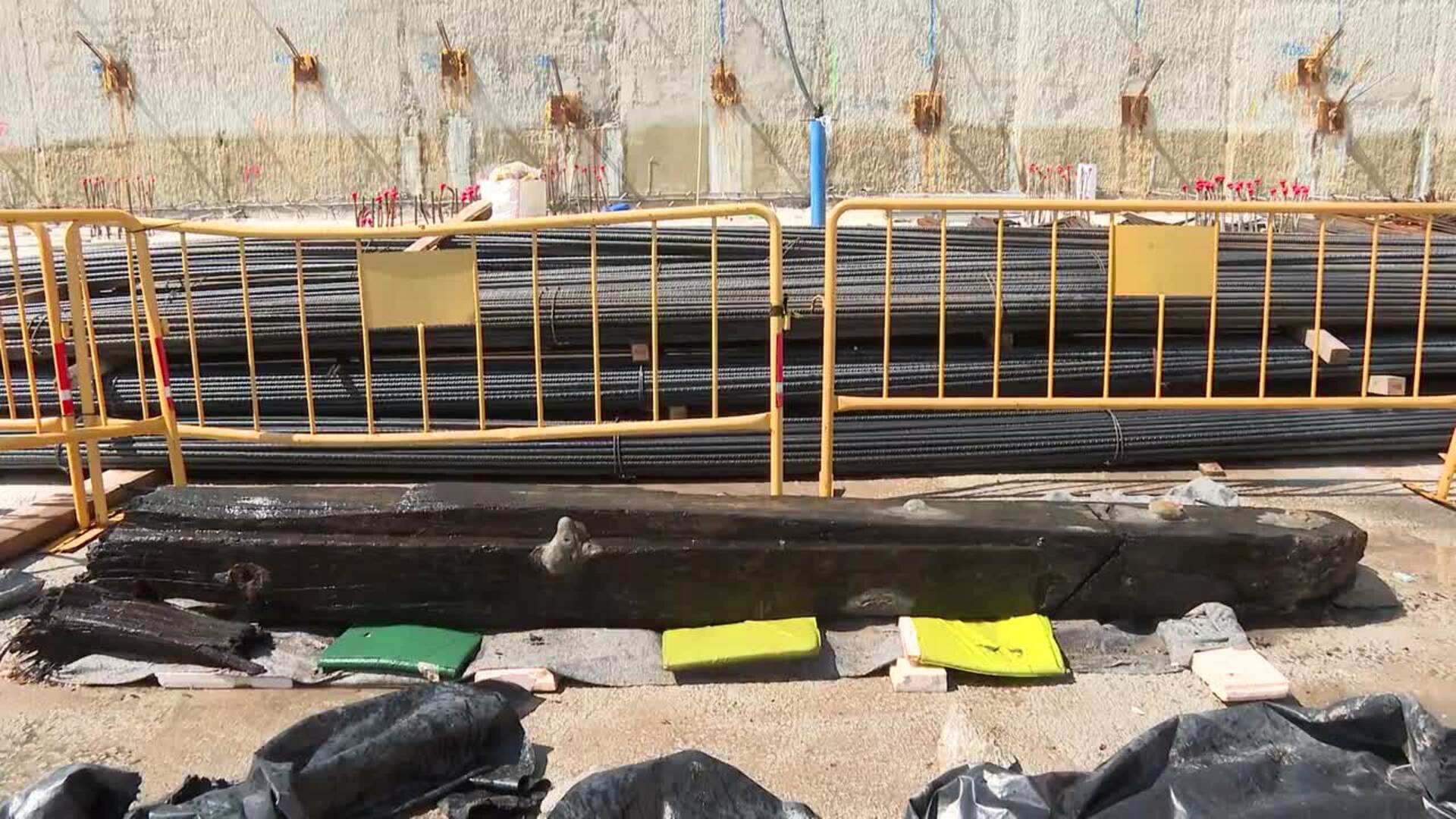 Hallan una quilla en unas obras en Barcelona que podría ser de un barco medieval