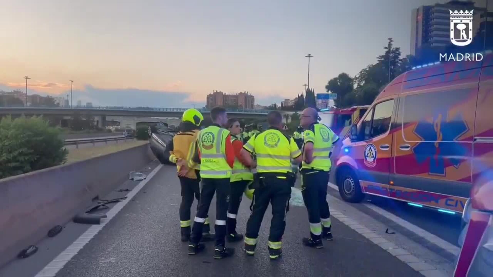 Tres heridos leves en un accidente en la M-30 que ha obligado a cortar un carril