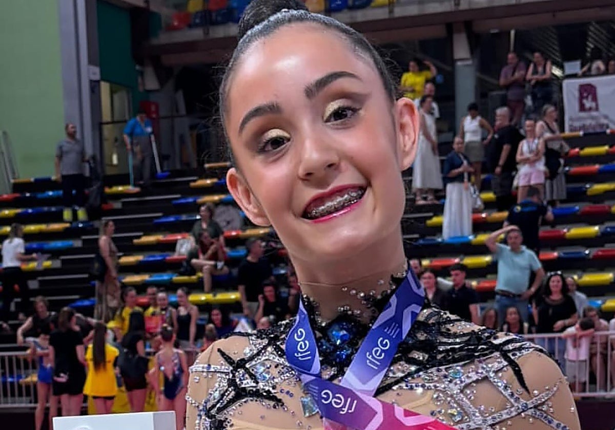 Giselle Mangado, con su medalla de bronce.