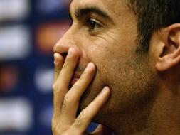 Guardiola no cree haber hecho méritos./REUTERS