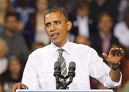 Barack Obama habla durante un acto en la Universidad de Kent State. / David Maxwell (Efe)