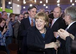 Merkel, en un acto el pasado viernes. / Efe