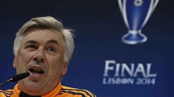 Carlo Ancelotti, en rueda de prensa. 