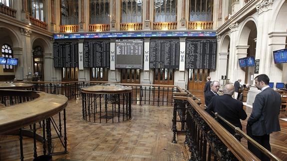 Interior de la Bolsa de Madrid. 