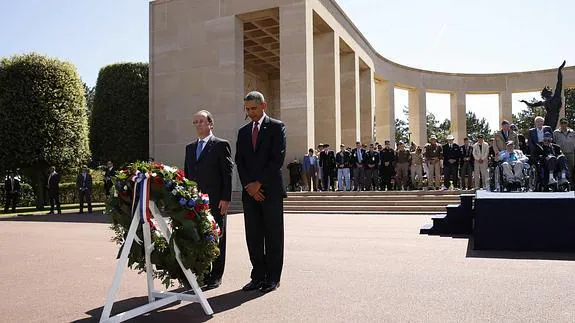 Hollande y Obama, en los actos de conmemoración del Desembarco. 