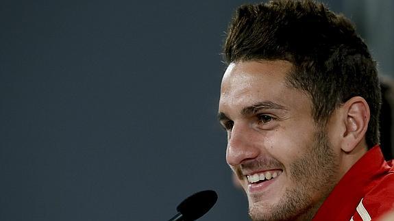 Koke, durante una rueda de prensa.