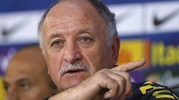 Scolari, durante una rueda de prensa. 