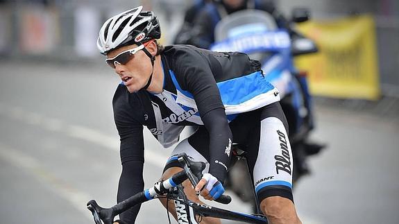 Luis León, durante una etapa del Tour de Bélgica. 