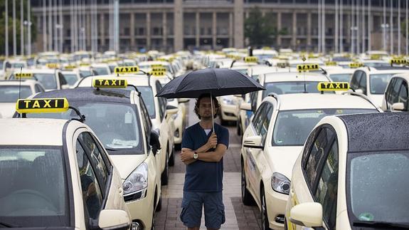 Taxistas protestan en Berlín 