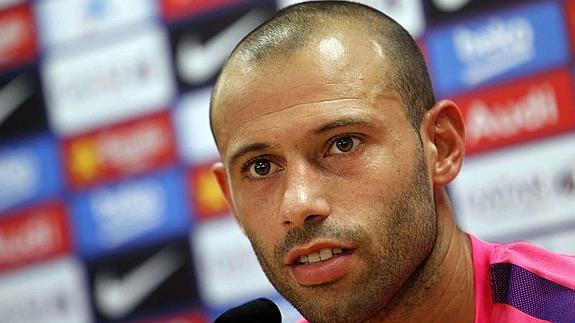 Mascherano, en sala de prensa. 