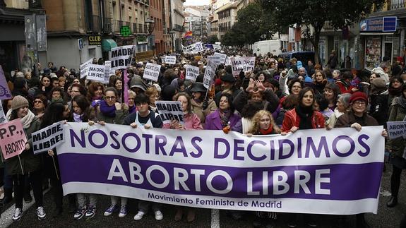 Una manifestación a favor del aborto.