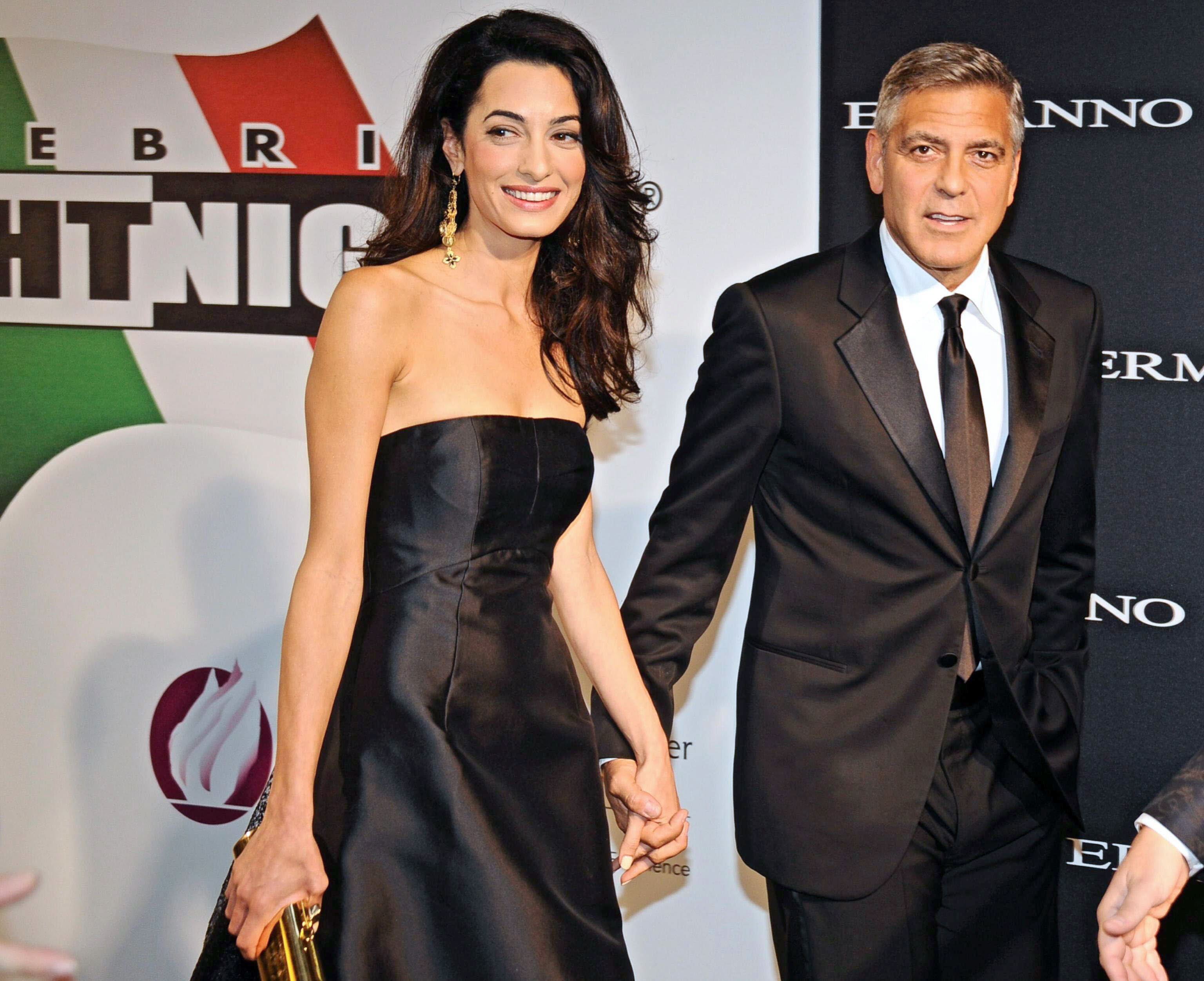 George Clooney y su novia, la abogada Amal Alamuddin. 