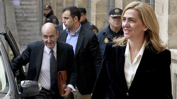 La infanta Cristina, cuando acudió a declarar ante el juez. 