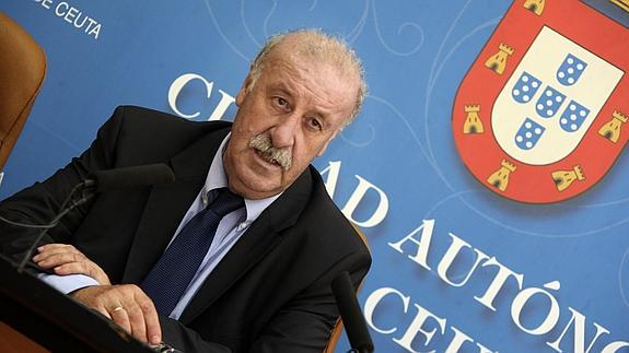 Del Bosque, en un acto benéfico en Ceuta. 