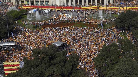 Concentración contra la independencia de Cataluña.