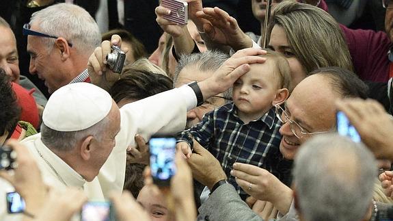 El Papa, durante la audiencia. 